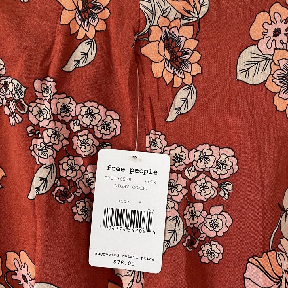 Free People Floral Wrap Midi Skirt NWT - Picture 14 of 14